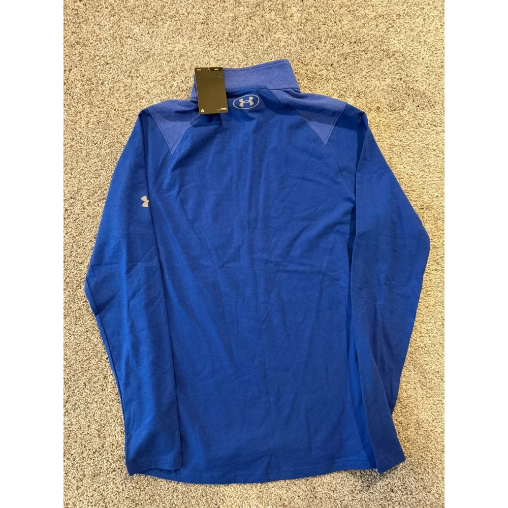 Under Armour Pullover‎ Mens Small Blue 1/4 Zip Loose Fit Long Sleeve Athletic